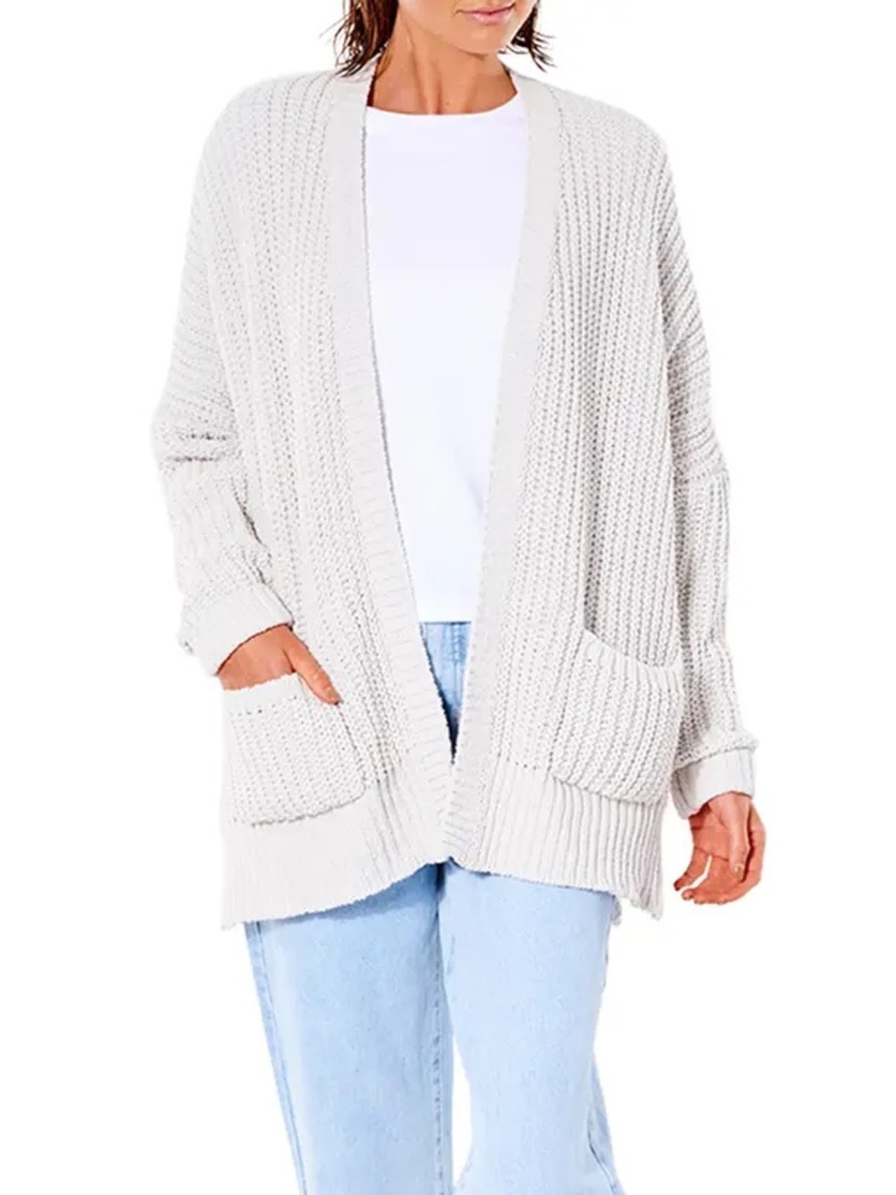 Rip Curl Safari Sun Open Front Cardigan Oversized Off White Size XS